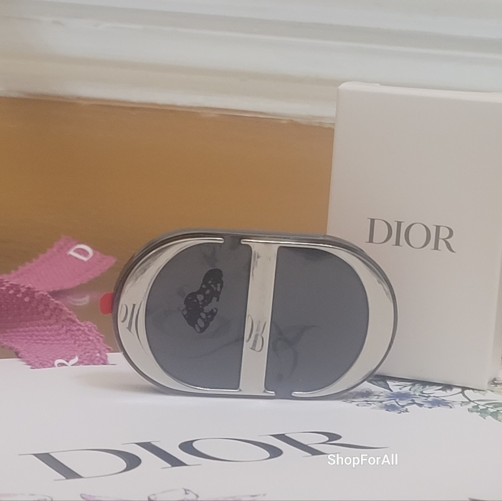DIOR CD Smart Phone Pop Socket Phone Ring Mirror Stand Black/Silver Compact - Picture 6 of 16